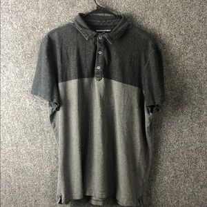 Banana Republic Men’s Two-Tone Charcoal and Light Gray Polo  XL organic cotton